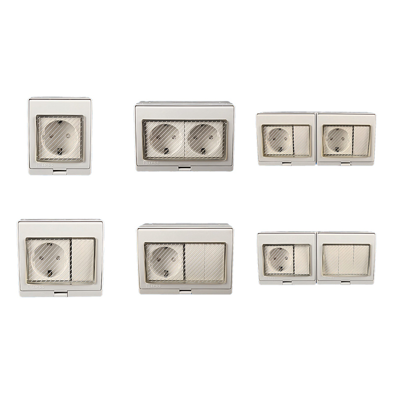 Outdoor Germany Type Weatherproof Wall Outlet