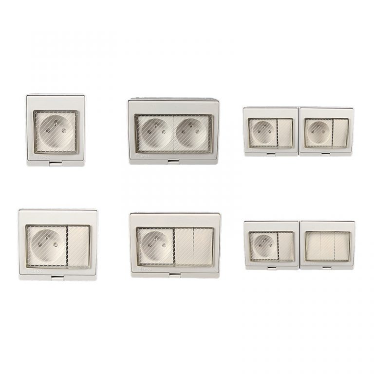 Rainproof Wall Mounted IP55 French Type Socket